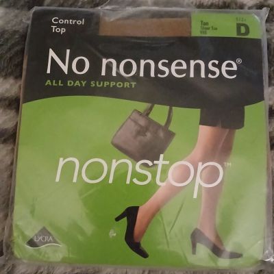 No Nonsense (NONSTOP) Sheer Toe-Control Top Womens Size D (Tan) Pantyhose